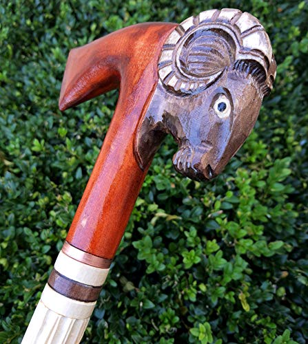 oleksandr.victory Cane Walking Stick Wooden Handmade Men's Accessories (RAM Axe)