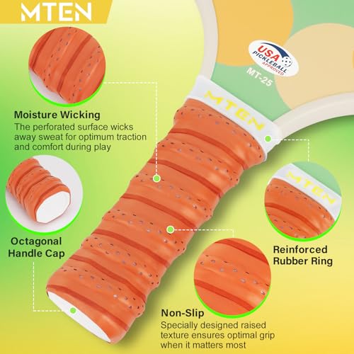 Image of MTEN Pickleball Paddles Set of 2 /4 /1, USAPA Approved Fiberglass Rackets