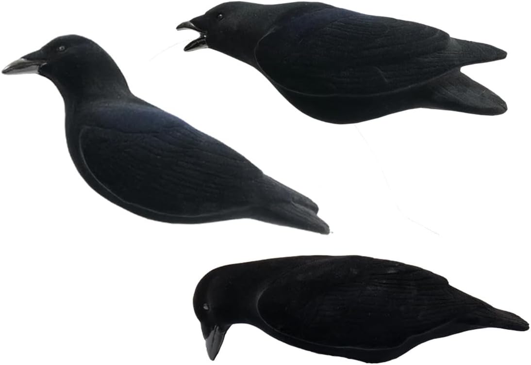 Final Approach Last Pass Fully Flocked Crow Decoys, Pack of 3