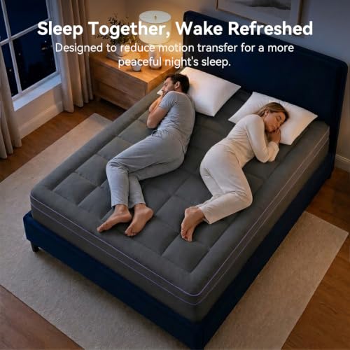 Image of ABENE 3 Inch Dual Layer Memory Foam Mattress Topper Full, 2 Inch Memory Foam Plus 1 Inch Down Alternative Pillowtop Mattress Pad, with Bedside Pocket, Support for Back Pain (Full, Gray)