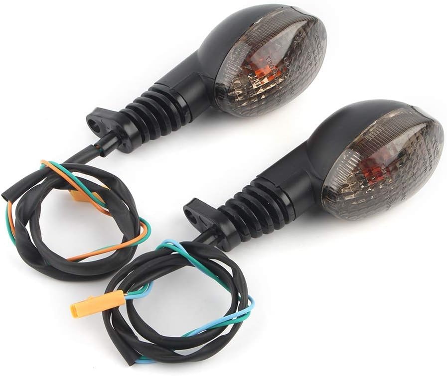 Motorcycle Turn Signals - Amber Light,12V, Halogen Indicator Light for KAWASAKI KLX/NINJA/VN/KLR 650 /EX250 /VULCAN S (Smoke)