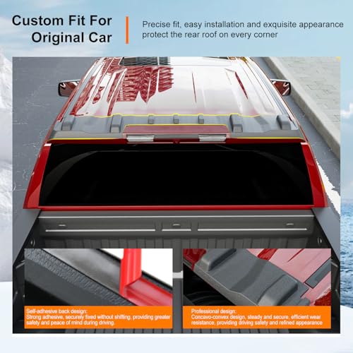 Image of powoq Rear Roof Protector Compatible with 2019-2025 Chevy Silverado 1500 Truck Cab Roof Protector Replacement for 2019-2025 Chevy Silverado Accessories