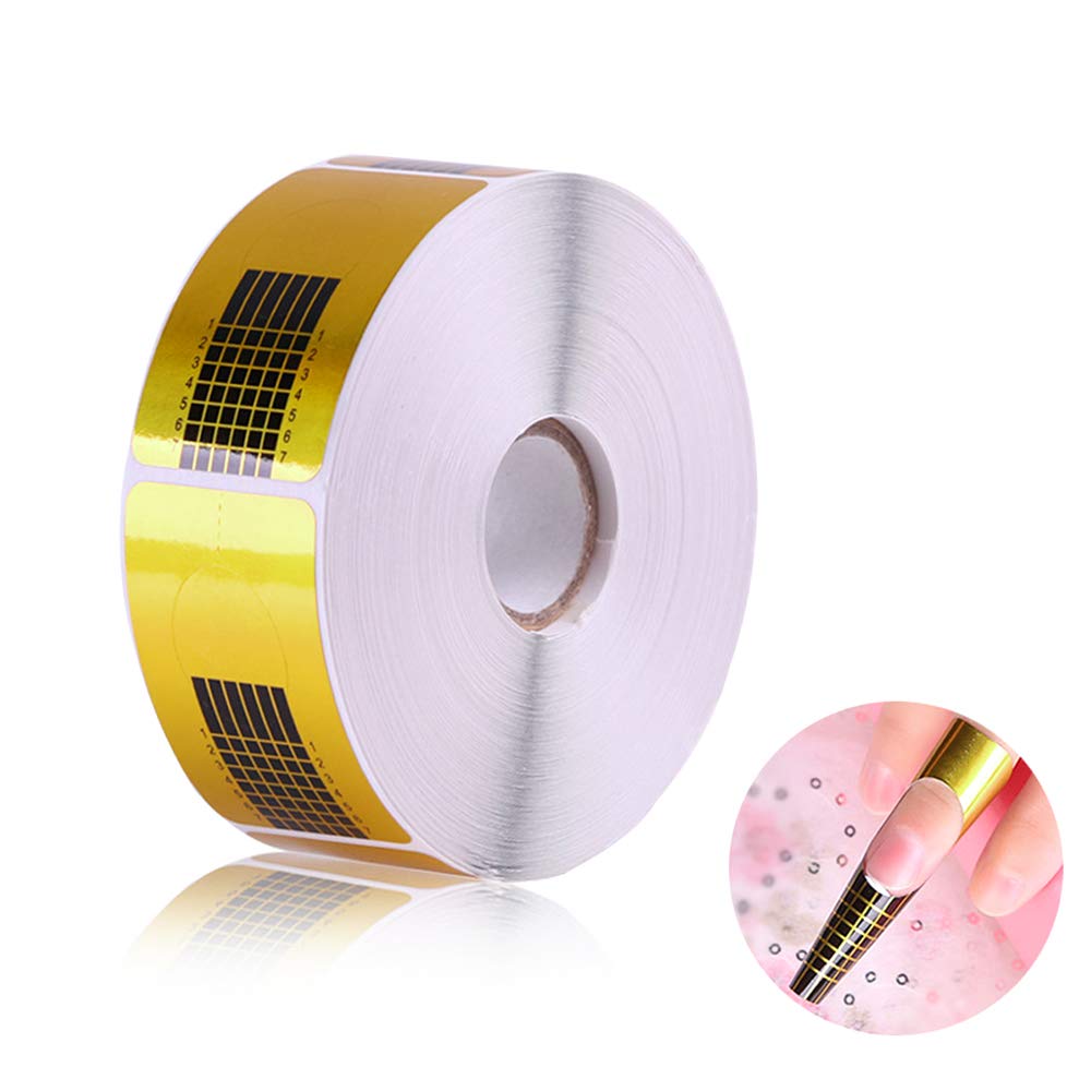 500 Piezas Moldes para Uñas Gel y Acrilico Autoadhesivo Pegatinas Formas Guía Extensión Uñas UV