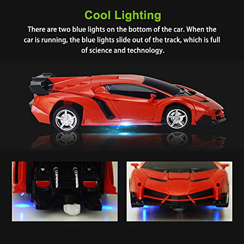 Xplanet Transformers Toys Robot Car RC Car for Kids , One-Button Deformation Car Model Toy 1:18 Transformation Remote Control Vehicle for Children Perfect for Birthday Gift