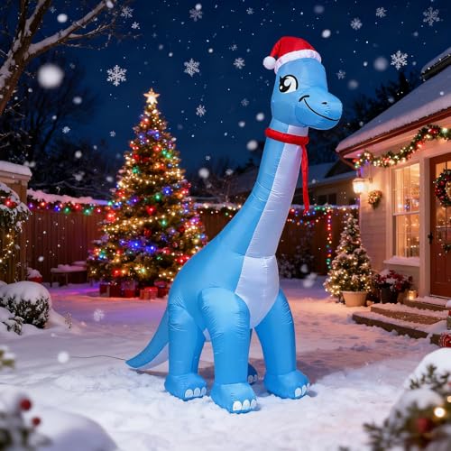 Dinosaure géant éclairé avec système de gonflage rapide de 360 cm - 3