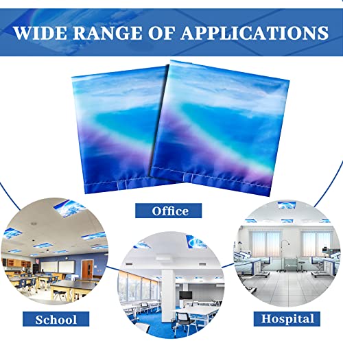 Image of Hortsun 4 Pack 4 x 2 Feet Fluorescent Light Covers, Magnetic Light Filters for Classroom Ceiling, Decorative Lights Shade for Office Home Hospital(Rainbow)