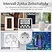 NOVKIT Intervall Digitale Zeitschaltuhr Steckdose mit unendlichem Zyklus, 3 Schaltprogramme und Countdown für Innen (230V / 16A / 3600W)