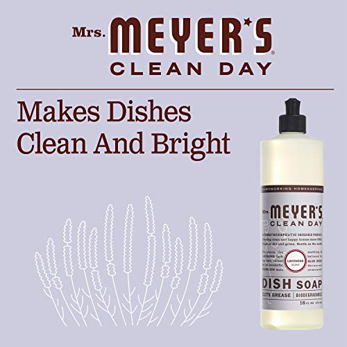 MRS. MEYER'S CLEAN DAY Liquid Dish Soap, Biodegradable Formula, Lavender, 16 fl. oz - Pack of 3 - Image 5