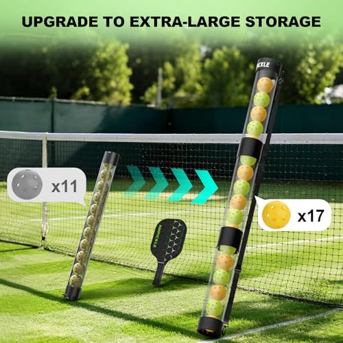 Image of Pickleball Ball Retriever 17 Balls Pickleball Pickup Tube with Shoulder Strap,Quick and Portable for Pickleball Tube Ball Pickup,Lightweight Pickleball Picker Upper Ball Holder
