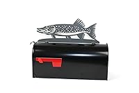 Vista 182 de Hobby, Recreation and Career Style Metal Powder Coated Mailbox Topper (Tent Camping, Matte Black)