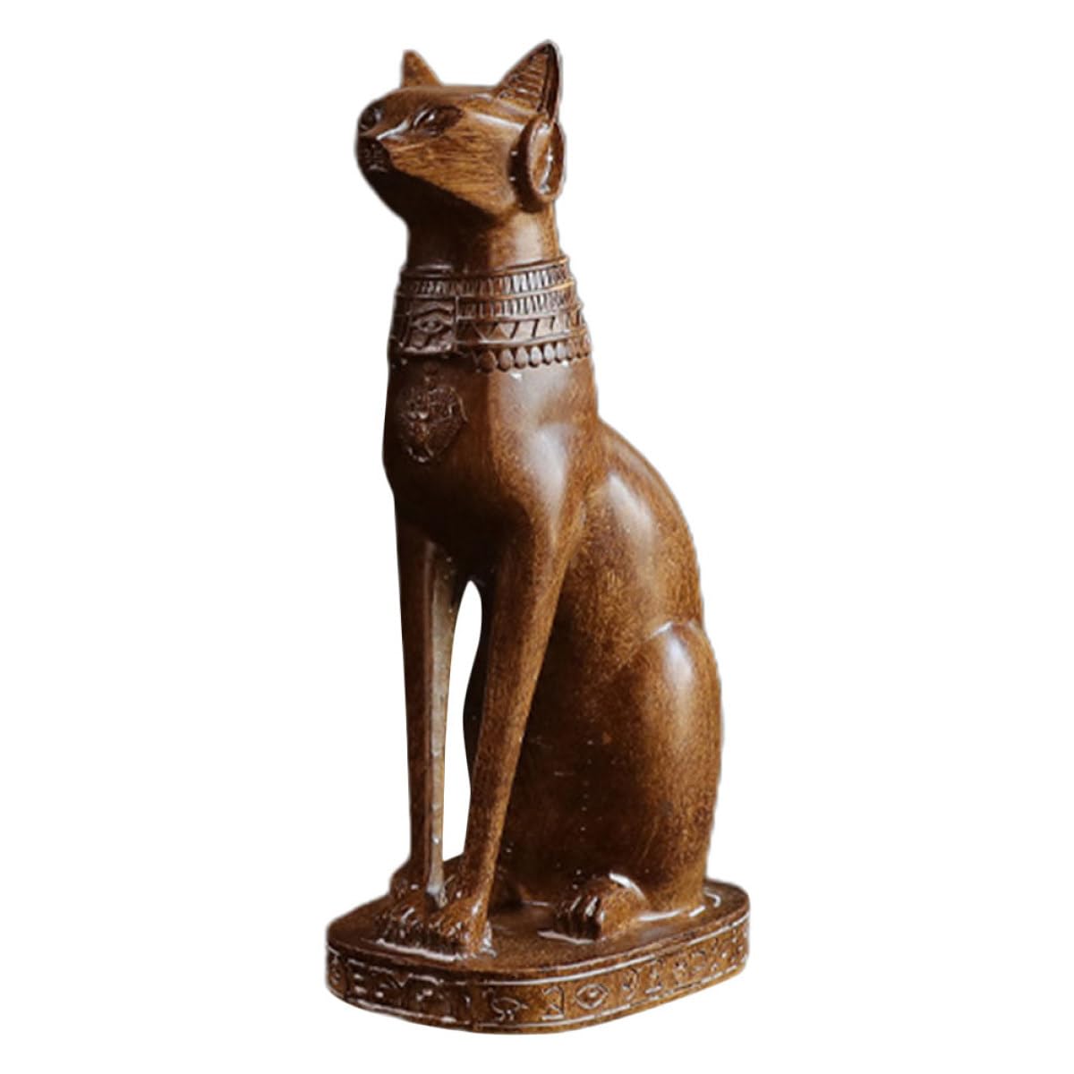 Figurine de chat égyptien Healvian en résine café pour décoration de bureau vintage