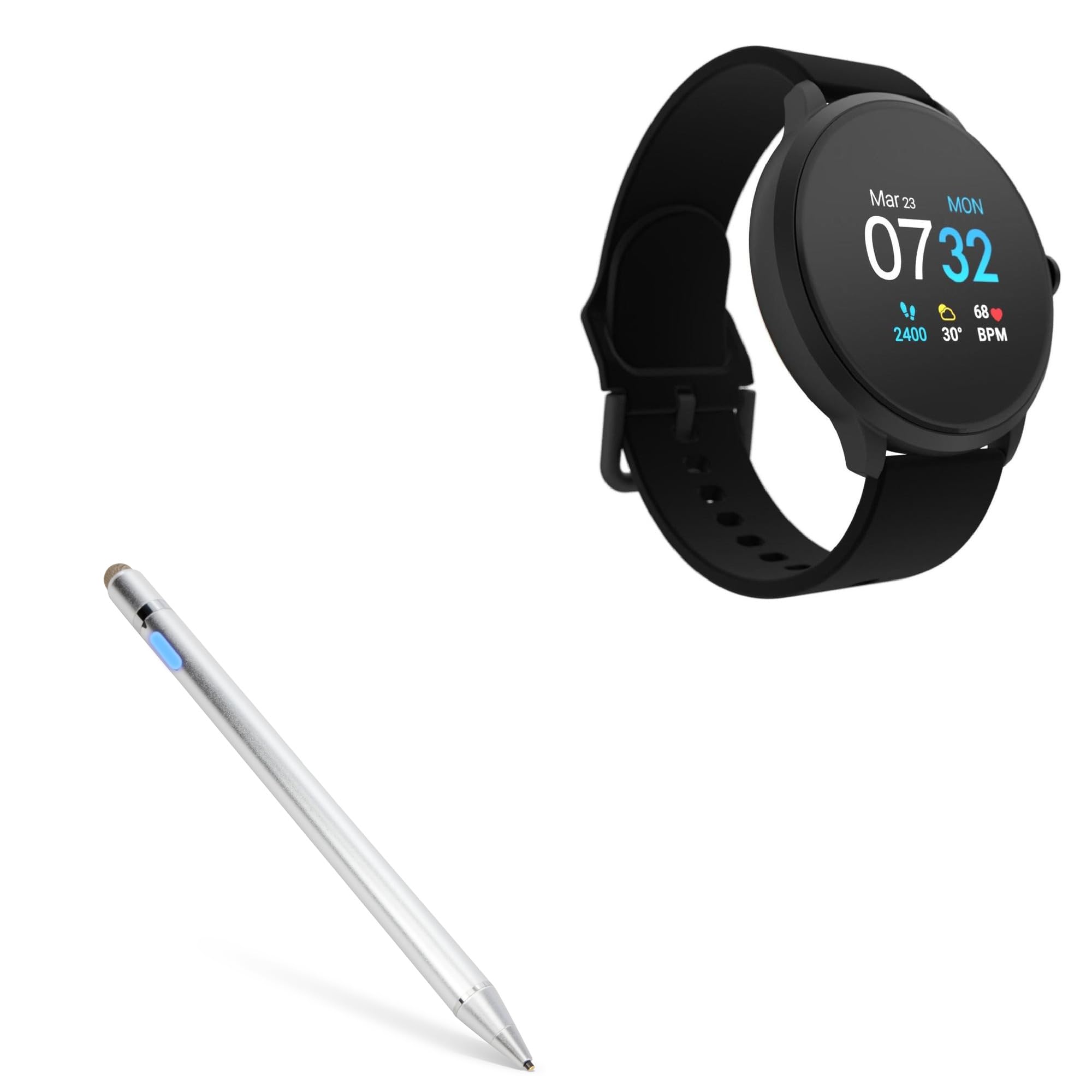 BoxWave Stylus Pen Compatible with iTouch Sport 3 Smartwatch (194866099008) - AccuPoint Active Stylus, Electronic Stylus with Ultra Fine Tip - Metallic Silver