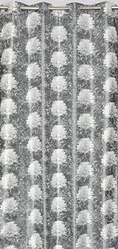 Image of Polyester Curtains 7 Feet Long Set of 2 for Door (Grey 4 ft x 7 ft)