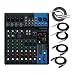 Yamaha MG10 10 Input Stereo Audio Mixer with 10 channel Analog Mixer with 4 Microphone Preamps , 3 Dedicated Stereo Line Channels , 1 Aux Send , EQ, and 1 knob Compressors Audio Mixer Bundle /w Cables, Black