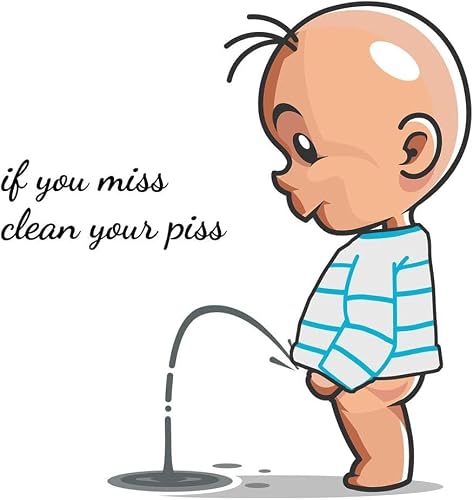 Funny Toilet Seat Sticker Bathroom Wall Decal, Cartoon Villain Toilet Stickers, If You Miss, Clean Your Toilet Sticker, Waterproof Vinyl Wall Art Sign Decor