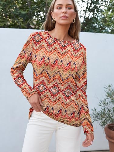 Image of AUTOMET Women's Long Sleeve Crewneck Shirts Casual Basic Tops