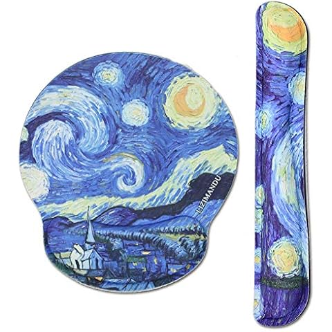 Hennaja Keyboard Wrist Rest Pad and Mouse Wrist Rest Support Mouse Pad - Ergonomic Support - Premium Quality Foam - Durable & Comfortable & Lightweight for Easy Typing & Pain Relief(Starry Sky) Cover
