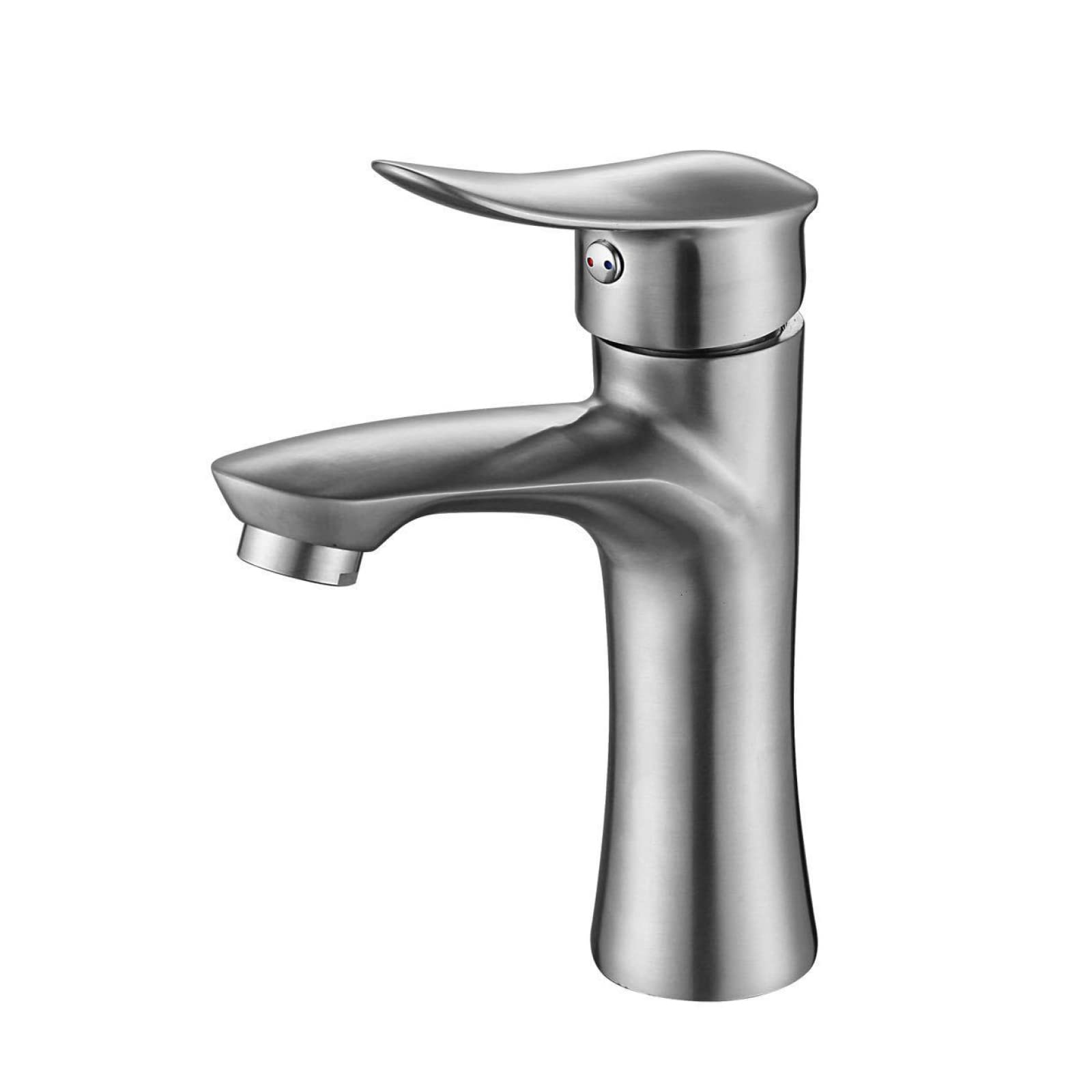 Robinet de salle de bain en acier inoxydable brossé, mitigeur d'évier durable