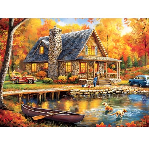 300 Piece Puzzles for Adult Jigsaw Puzzles Yellow Forest Boat Puzzle 300 Pieces Jigsaw Puzzles for Adult Kids Elderly Family Challenging Puzzles Game Home Decor Gift Toy 20.5x15IN