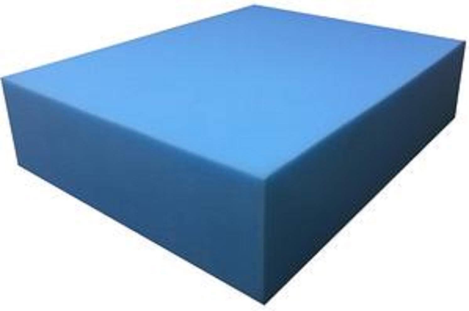 High Density Blue Upholstery Foam Cut to Any Size Cushions for All Types of Polyurethane Foam Bench Stool Window Seat Pads Sofa Replacement Pet Bed Dining Floor Mat (Blue, 16" x 16" x 4")