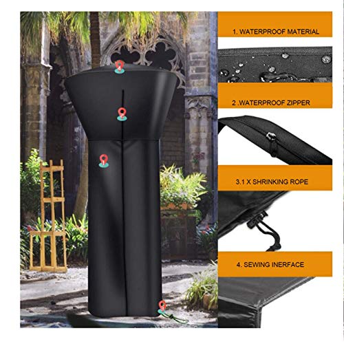 Weerbestendige hoes voor terrasverwarming, waterdicht, winddicht, UV-bestendig, heavy duty, scheurvast, zwart - Image 4