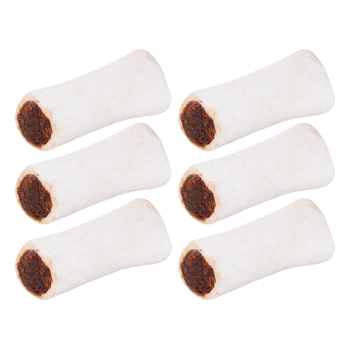 Pack of 6 - Natural Filled Bone Dog Treat With Real Buffalo Filling High Protein Long Lasting Chew Grain And Gluten Free No Added Colours Or Flavours Dental Support Natural Dog Reward Snack