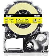 Amazon | 18mm 黄地黒文字 キングジム テプラ・テプラ PRO 互換テープ