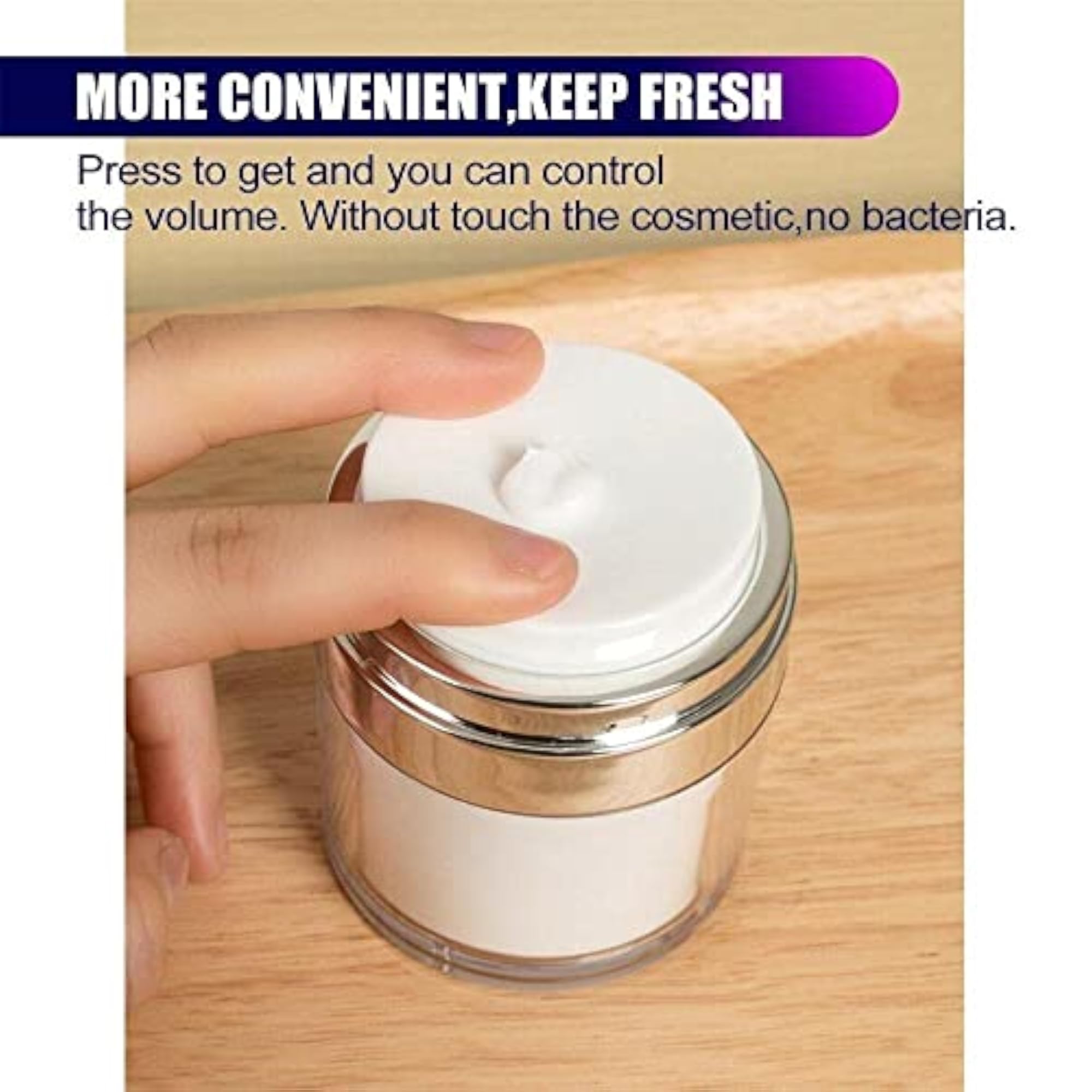 Empty Refillable Cosmetic Air Pump Acrylic Bottles, Travel Friendly