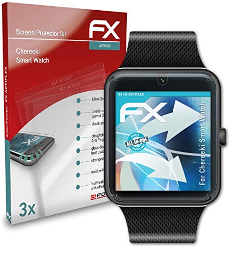 atFoliX Screen Protector Compatible with Chereeki Smart Watch Protector Film, Ultra Clear and Flexible FX Screen Protection Film (3X)