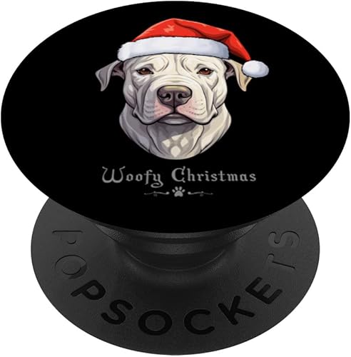 Dogo Argentino Dog Funny Woofy Christmas Simple Design PopSockets Standard PopGrip