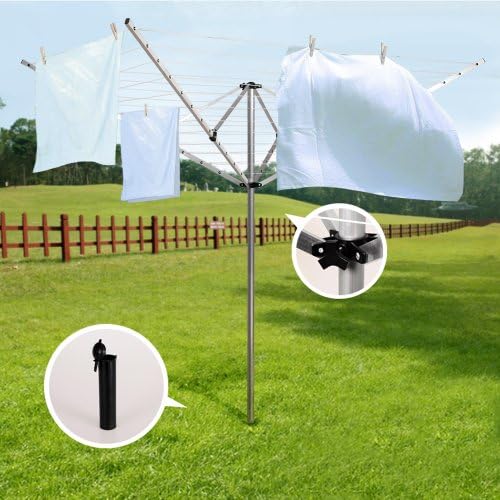 Jago Rotatry Airer Clothes Dryer 50m Outdoor Garden Laundry Washing Line