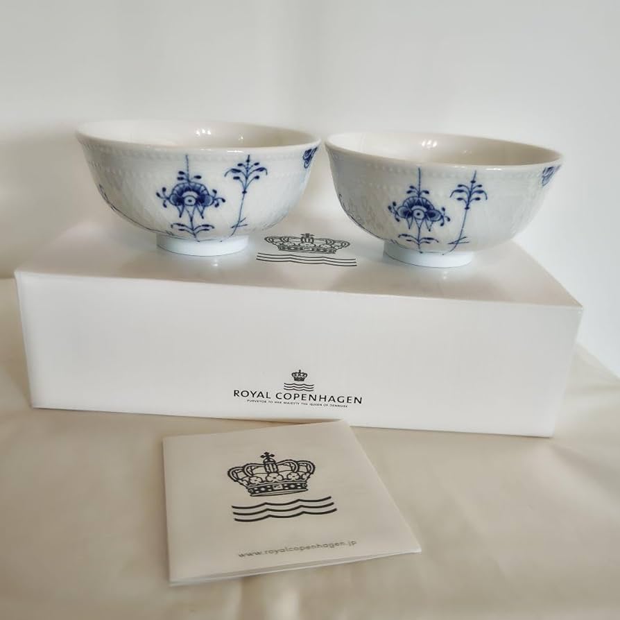 ロイヤルコペンハーゲン　ライスボールペア ブルーフルーテッド プレイン ライスボウル ペア|ロイヤル