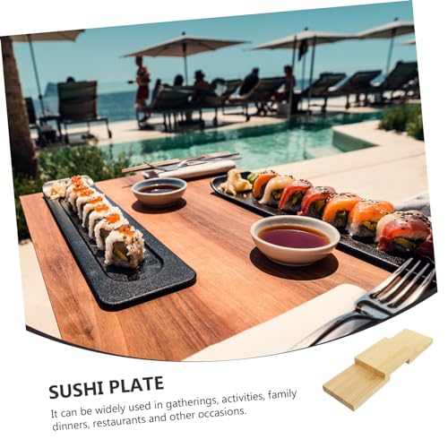 Plato de madera para servir sushi miniatura 3