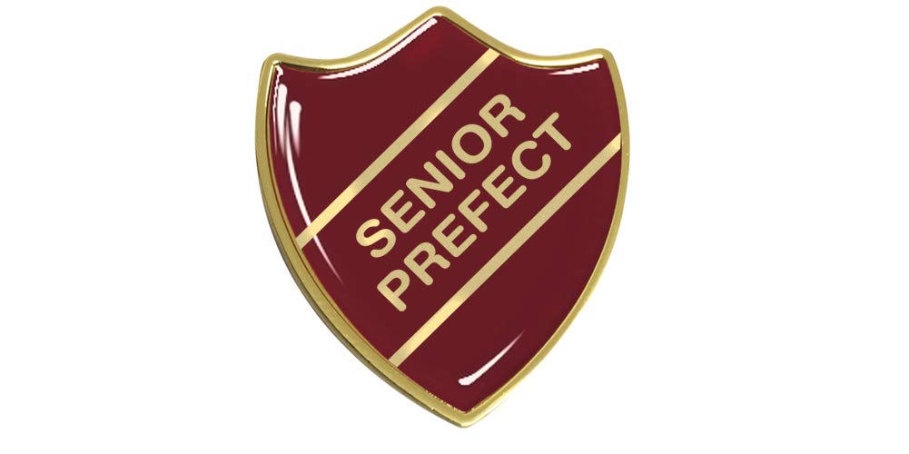 Capricornone Men's Burgundy Senior Prefect Gel Domed School Shield Badge