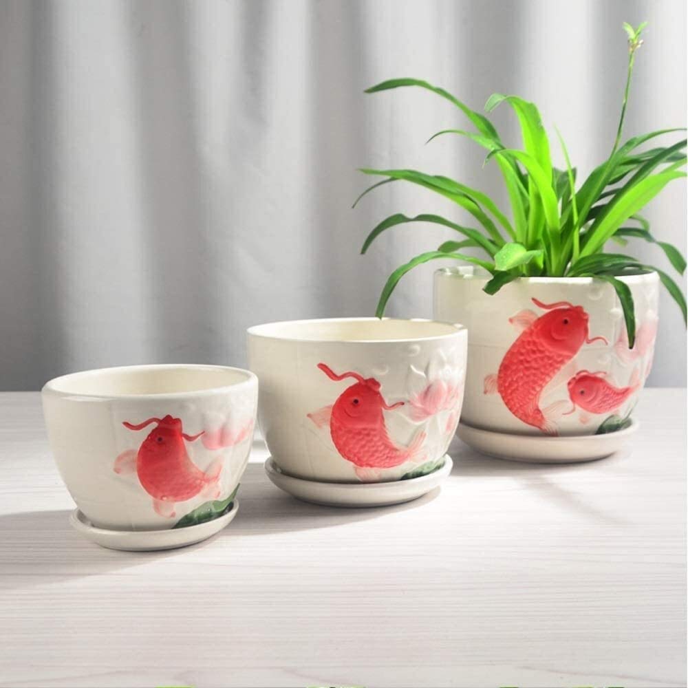 Kreatywna abstrakcyjna dekoracja salon gabinet szafka na wino akcesoria domowe ceramiczna doniczka na rośliny - zestaw 3 białych ceramicznych doniczek na kwiaty wewnątrz ogród doniczki na kwiaty ze