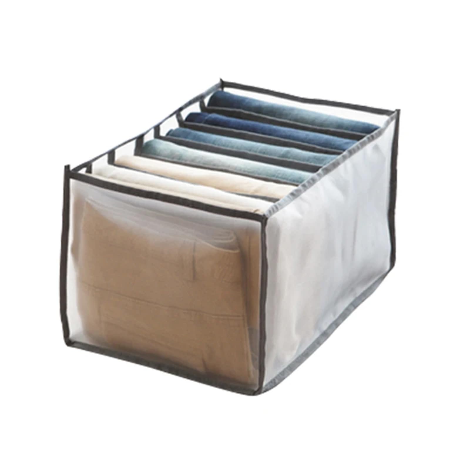 GYTTDERFL Sock Organiser Jeans Storage Box Closet Wardrobe Clothes Compartment Boxes Drawer Socks Separation Organizer Pants(Gray 25x36x20)