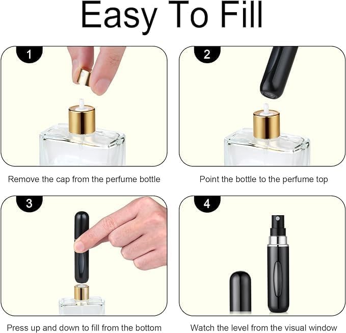 5PCS Cologne Travel Bottle, Perfume Travel Refillable, Perfume Atomizer, Mini Spray Bottle and Small Cologne Sprayer for Daily Use4