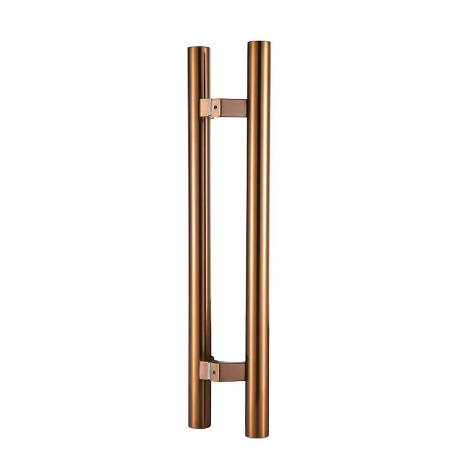 Poignée de porte ronde acier inoxydable grand modèle 150cm bois et verre