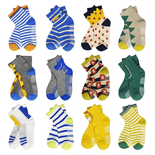 HYCLES Baby Anti Rutsch Socken - 12 Paar Stopper Socken für...