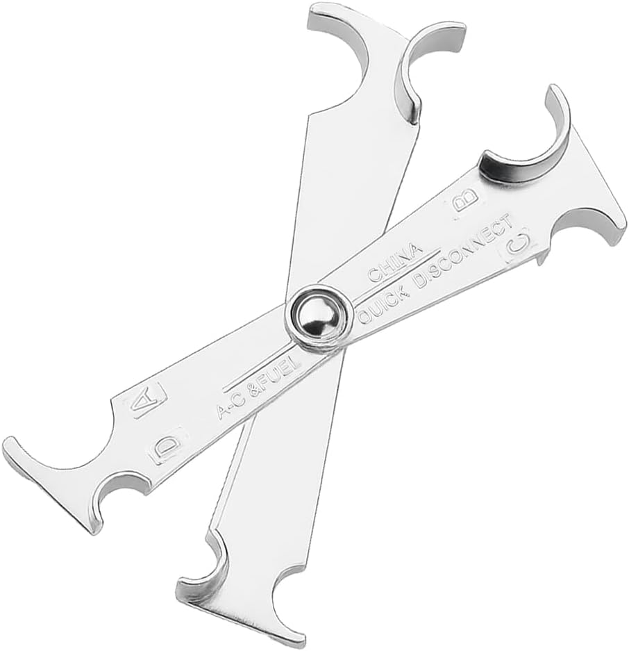 Car Fuel Line Disconnect Scissor Tool, 3/4" 5/8" 1/2" 3/8" Fuel Filter Removal Tool for Heater, A/C Line Service, Auto Line Fitting Disconnect Scissor Wrench, Universal for Vehicles