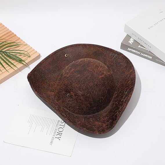 Halloween Pirate Costume Hat Tricorn Captain Headwear Bandana Hat Retro Brown Medieval Fancy Dress Accessory Distressed Cocked Cap for Pirate Theme Party Cosplay Carnival Halloween Role Play - Image 3
