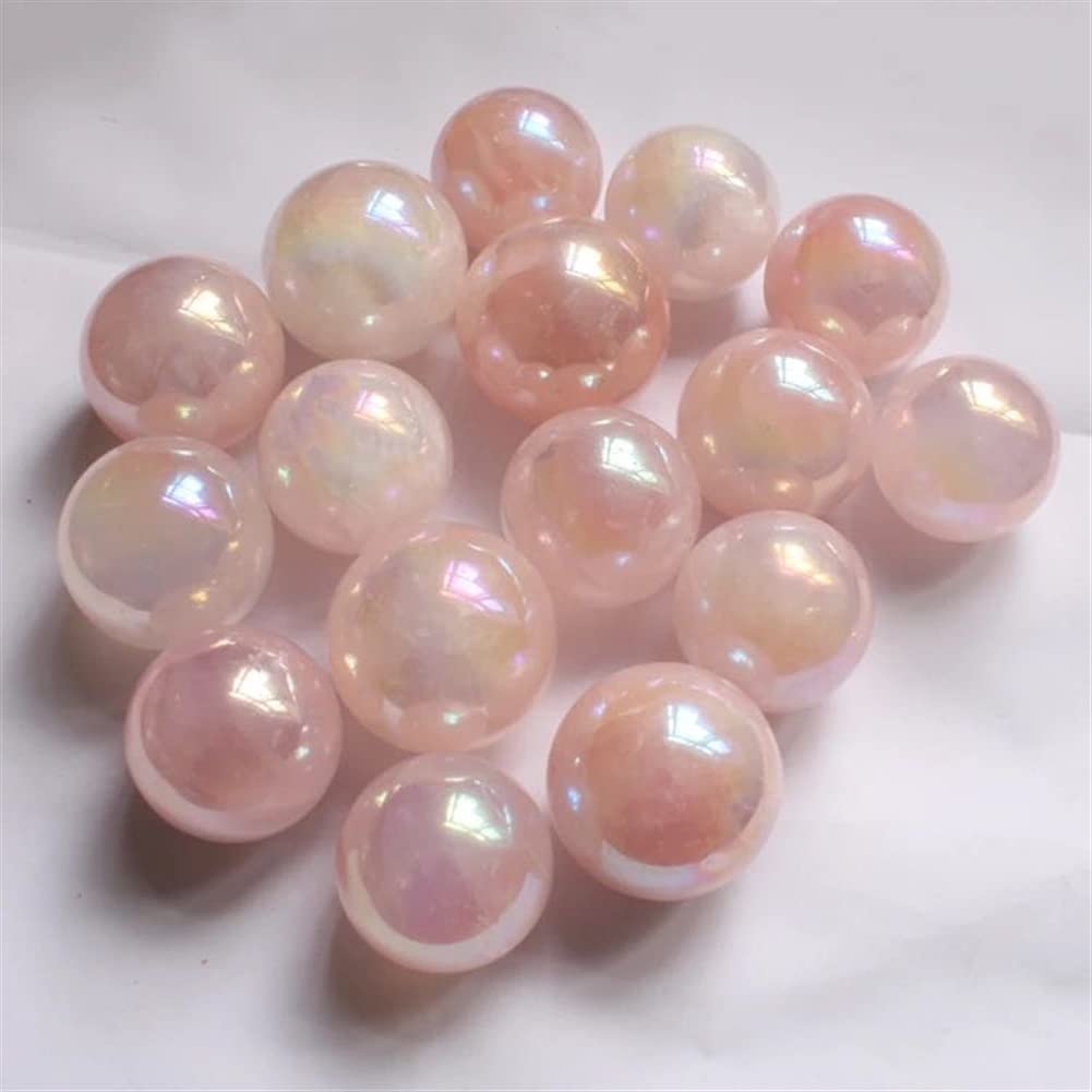 Bola de Cuarzo de galvanoplastia Natural de 4cm-4,5 cm, Esfera de Piedra de Cristal Aura Rosa, 1 ud. (Color : 1pc)