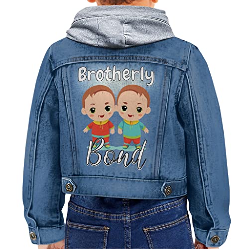 Brotherly Bond Toddler Hooded Denim Jacket - Awesome Gifts for Twins - Great Gifts