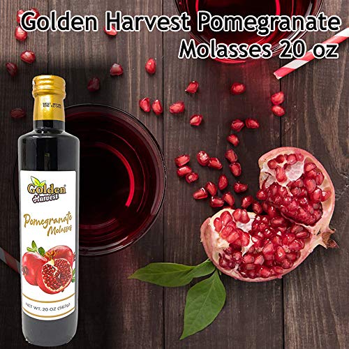 Golden Harvest Pomegranate Molasses - Made With 100% Natural Pomegranate Fruit Juice, Used In Mediterranean Cooking, Desserts, Salads Dressing, Product Of Lebanon - 20 Oz #TOP3
