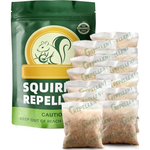 Squirrel Repellent Outdoor Outdoor Chipmunk Repellent Squirrel and Chipmunk Repellent for Yard/Attic Squirrel Deterrent for Garden Bird Feeders Covers Up to 120 sq ft - 12 Packs