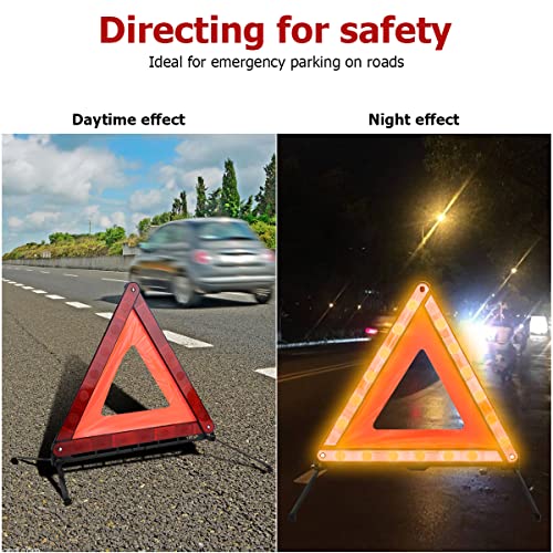 image for AUKEPO Warning Triangles, Foldable Car Road Warning Reflective Triangl
