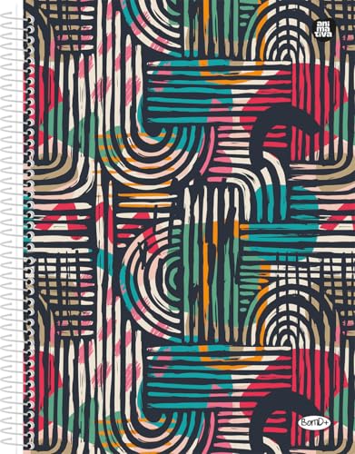 Caderno Universitário Animativa, 15 Matérias, Capa Dura, Bom D+ Feminino, 240 Folhas, Pacote com 2