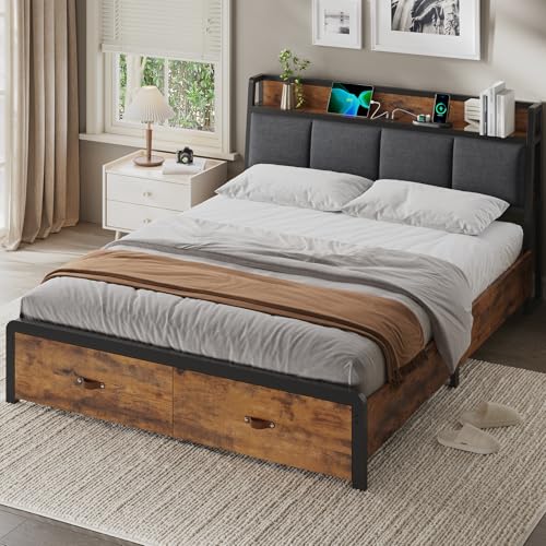 KIMENICH Bett 160x200 cm, Metallbett Bettgestell, Bettrahmen mit...