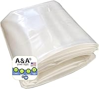 Vista 2 de A&A Película de plástico para invernaderos de 7 mil cubierta de polietileno transparente de 5 años, resistente a los rayos UV, resistente, calidad