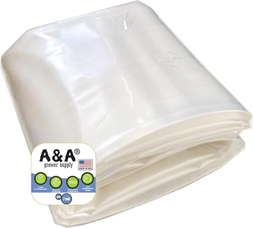Miniatura 2 de A&A Película de plástico para invernaderos de 7 mil cubierta de polietileno transparente de 5 años, resistente a los rayos UV, resistente, calidad